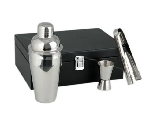 SET DE BARMAN EN CAJA DE MADERA