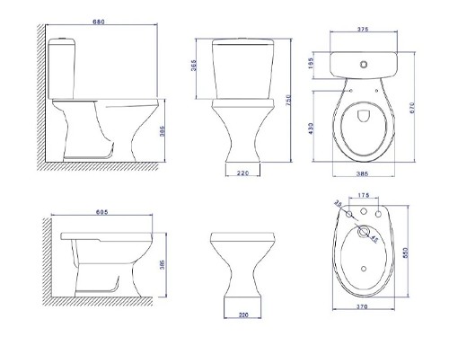 Inodoro Largo Deca Ravena Tapa Deposito Bidet Deca Juego