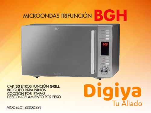 Microondas Bgh Trifuncion 30l Grill + Conveccion B330dss9
