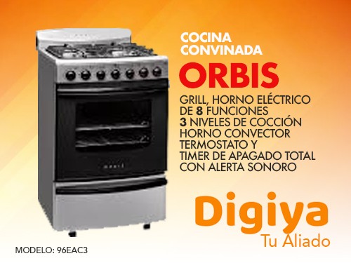 Cocina Orbis Combinada 96eac3 Inox 55cm Digiya