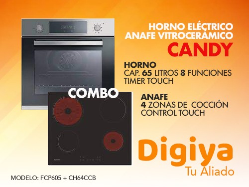 Combo Candy Electrico Horno Fcp605xl + Anafe Ch64ccb Digiya