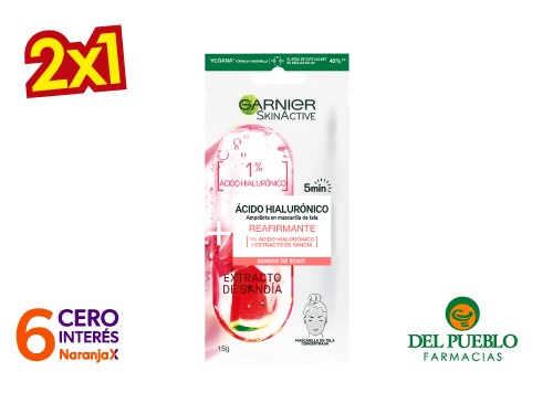 Mascarilla de Tela Garnier Skin Active Sandía x 1 unid