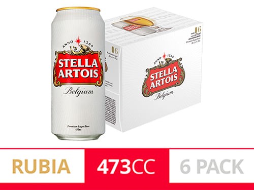 Cerveza Stella Artois Pura Malta Pack 6 Un 473cc - Llevá 2x1