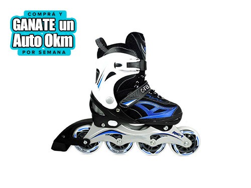Rollers extensibles Crazy Loop Aluminio y ruedas siliconadas azul y bl
