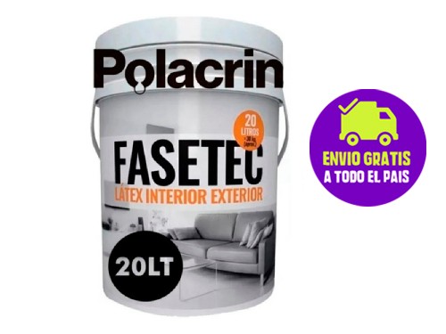 Latex Blanco Polacrin Fasetec 20 Lts Apta Yeso Hormigon Ladrillos