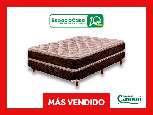 Sommier y Colchón 2 Plazas Cannon Exclusive Pillow Top Espuma
