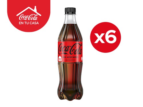 6 Coca-Cola Sin Azúcares 500ml