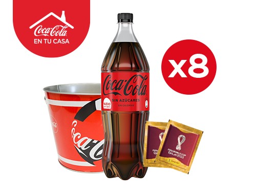 Combo Mundialista + 8 Coca-Cola Sin Azúcares 1.75L