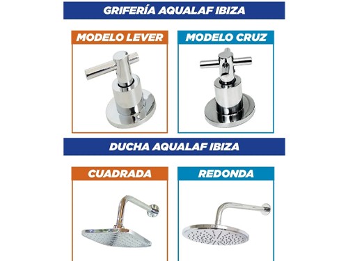 Griferia Baño Completa + Acce Cierre Ceramico Aqualaf Ibiza