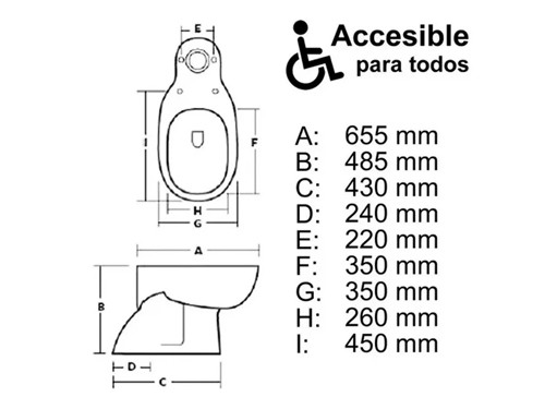 Inodoro Largo Para Discapacitados Deposito Pringles Jade Max
