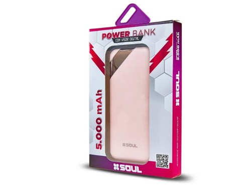 CARGADOR PORTATIL RAPIDO 5000 MAH POWER BANK VISOR LED