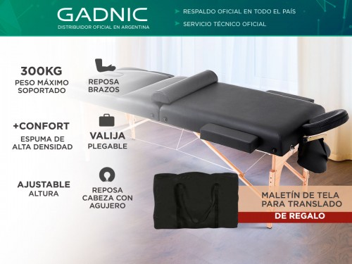 Camilla Para Masajes Gadnic Portable 3 Secciones