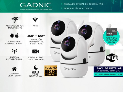Cámaras de Seguridad Gadnic SX9 x3 IP WiFi Motorizadas Full HD Visión