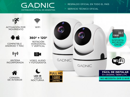 Cámaras de Seguridad Gadnic SX9 x2 IP WiFi P2P Motorizadas Full Hd Vis