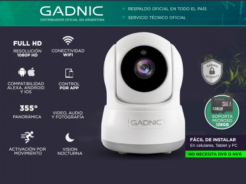 Cámara de Seguridad Gadnic SX10 IP WiFi Motorizada con Audio HD Visión