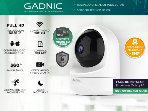 Camara de Seguridad IP Wifi Gadnic 637 Full HD