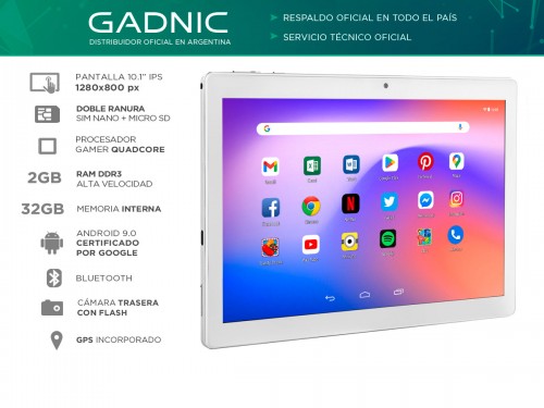 Tablet Gadnic Taurus Phone Gamer 3G Quadcore 32gb 2gb 10" IPS