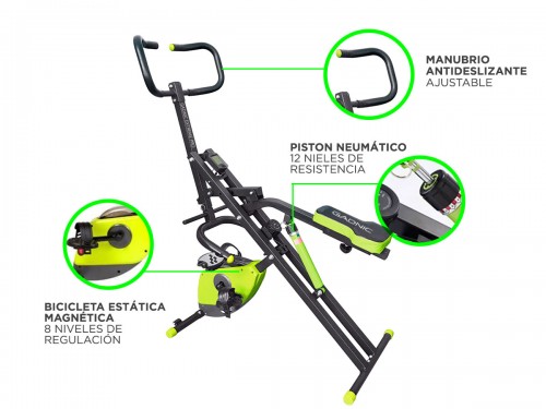 Bicicleta Magnética Gadnic Extreme Pro 2en1 con Ejercitador Para Abdom