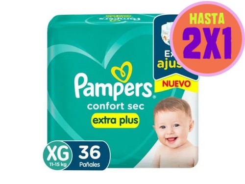 PAÑALES PAMPERS CONFORT SEC EXTRA PLUS TALLE XG X 36 U