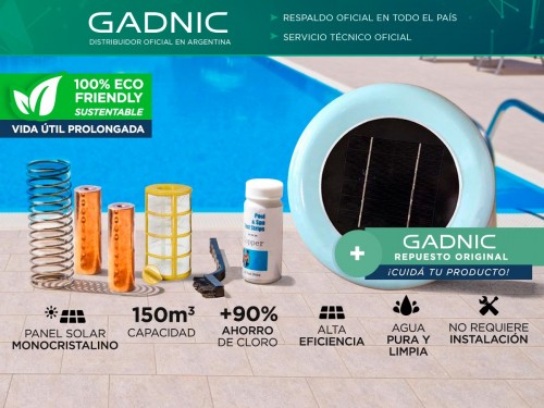 Ionizador Solar Gadnic IH2O Pro Antisarro Sustentable + Repuesto 150.0