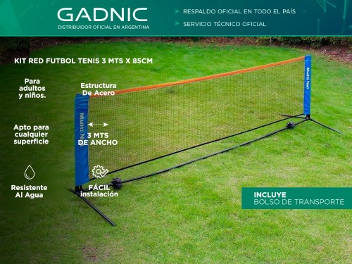 Red de Fútbol Tenis Gadnic Sport 3mts x 85cm alto Kit Completo