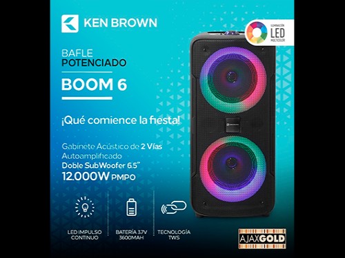 Parlante	Portatil Bluetooth Fm Potente Doble Subwoofer 6	Ken Brown