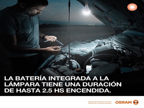 Lampara de Emergencia e27 10w 220v Autonomia 2,5hs Osram