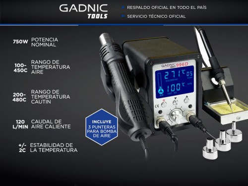Estación de Soldado Gadnic 996D SMD 750w Digital