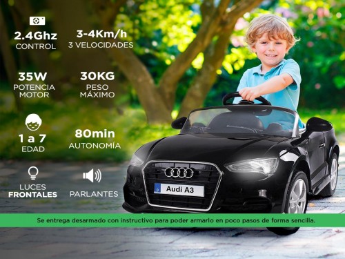 Auto a Batería Walkera Audi A3 Motor 35w Luz y Música Hasta 30kg Manej
