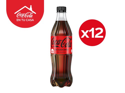 12 Coca-Cola Sin Azúcares 500ml