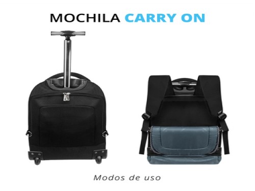 Mochila Para Notebook Viaje Con Carro apta Cabina Carry Low Cost T-go