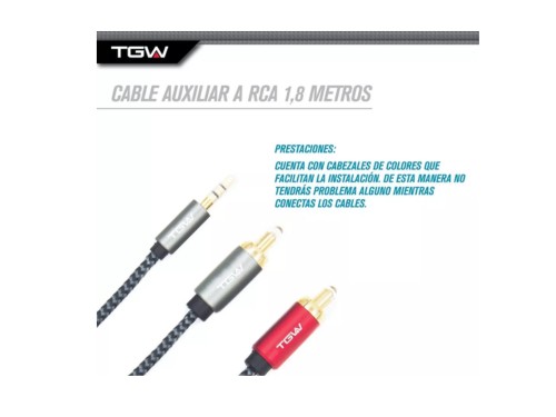 Cable Auxiliar A Rca Tagwood 1,8 Metros