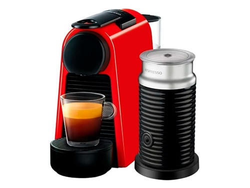 Cafetera Sistema de Cápsulas Essenza Mini Roja + Aeroccino Nespresso
