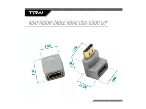 Adaptador Cable Hdmi Tagwood Con Codo 90º