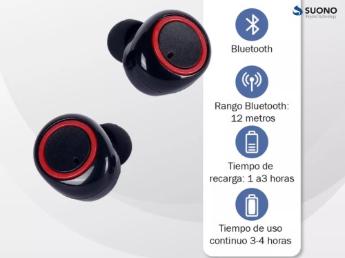 Auriculares In Ear Bluetooth Suono Inalambrico Wireless Negro