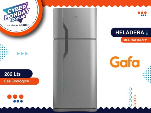 Heladera Mod.HGF358AFP, 282 lts, c/freezer, Plata Cycle Defrost , Gafa