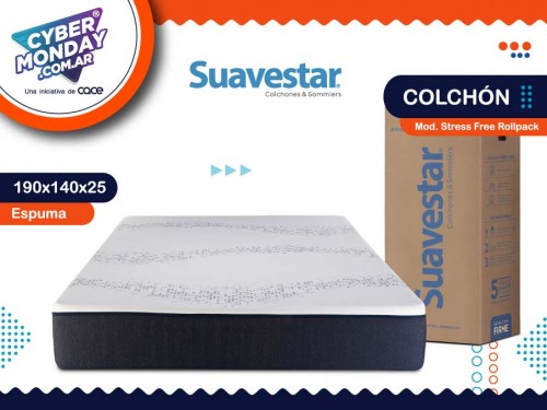 Colchón Mod. Stress Free Rollpack, en caja, 190x140x25 esp., Suavestar