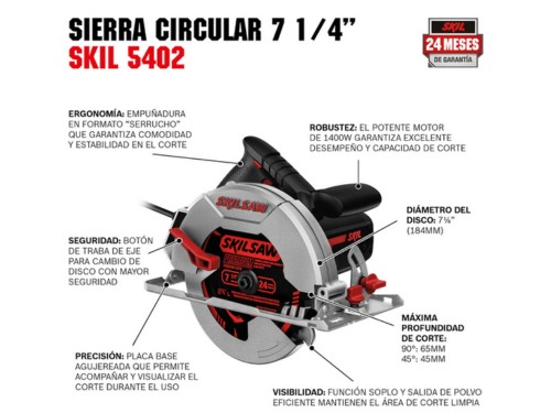 Sierra circular Skil 5402 1400W 220V