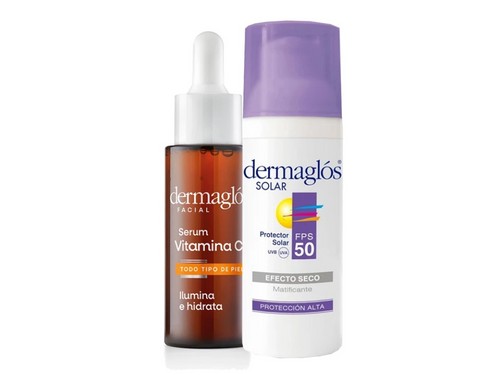 Kit Facial Dermaglós (Serum Vitamina C 25ml + Protector FPS 50 x50g)