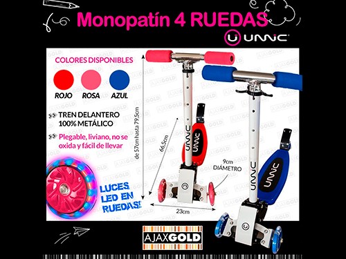 Monopatín Plegable Premium 4 Ruedas Kids Hobby Unnic