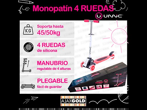 Monopatín Plegable Premium 4 Ruedas Kids Hobby Unnic