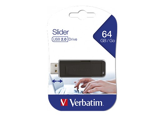 PEN DRIVE VERBATIM SLIDER USB RETRACTIL 64GB