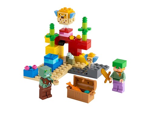 BLOQUE LEGO MINECRAFT ARRECIFE DE CORAL 92PZAS