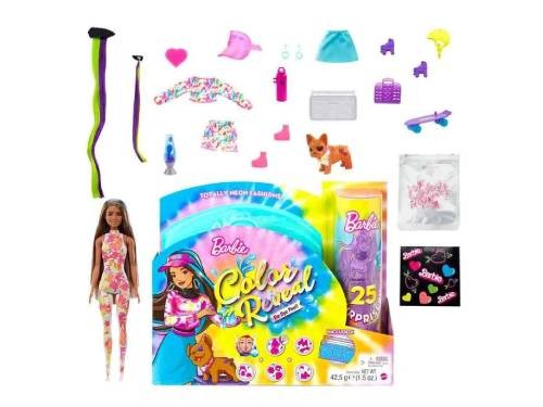 Muñeca Barbie Set Color Reveal Neon Tie-dye Hcd25 Mattel