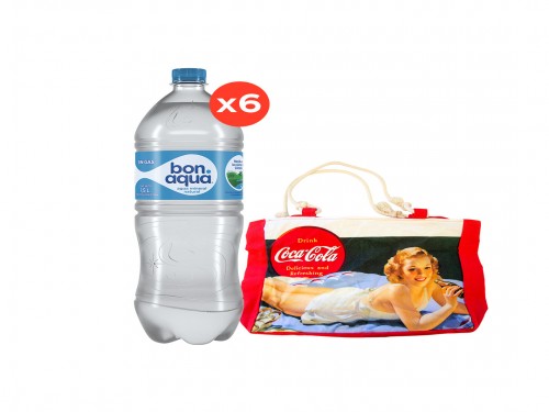 Bonaqua 1,5L Sin Gas x6 + Bolso Verano Coca Cola x1
