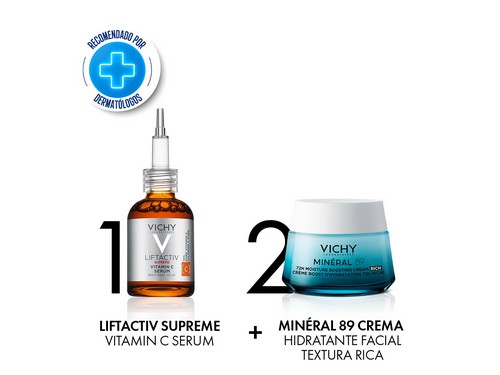Liftactiv Supreme Serum vitamin C + Crema Rica Mineral 89 Vichy