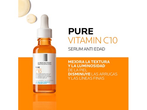 Pure Vitamin C10 X 30 Ml + Toleriane Sensitive X 40 Ml  La Roche Posay