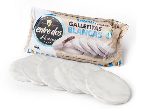 Galletas bañadas chocolate Blanco Entre Dos 3 packs x6 unid c/u