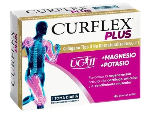 Curflex Plus Colágeno + Magnesio + Potasio Gramon 30 Comprimidos