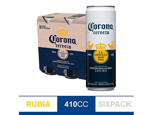 Cerveza Pack x 6 Un. Corona x 410 cc.